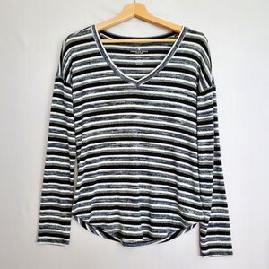 American Eagle Outfitters Top Women Small Soft & Sexy Plush Black Striped Cozy